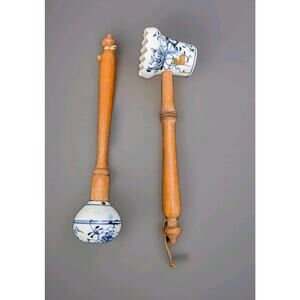 Blue Onion (Zwiebelmuster) Meat Mallet And Muddler Vintage Meissen 11.5 In